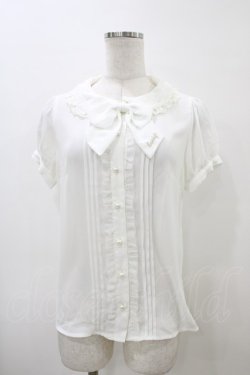 画像1: Ank Rouge / Candy刺繍リボンブラウス M オフ H-26-04-01-053-CA-BL-NS-ZH