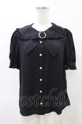 Ank Rouge / キラキラバックルリボンブラウス M ブラック H-26-04-01-063-CA-BL-NS-ZH