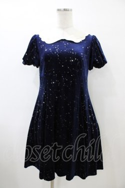 画像1: Secret Honey / 星座柄ベロアワンピース Free ネイビー H-26-04-01-037-CA-OP-NS-ZH