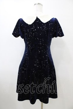 画像2: Secret Honey / 星座柄ベロアワンピース Free ネイビー H-26-04-01-037-CA-OP-NS-ZH