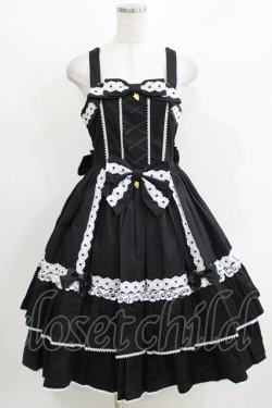 画像1: metamorphose / メアリーはしごレースジャンパースカート サイズ1 ブラック H-26-04-02-001-ME-OP-NS-ZH