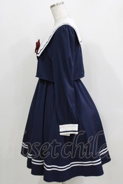 画像2: Amavel / School Check Setup風セーラーワンピース Free ブラック H-26-04-02-025-CA-OP-NS-ZH