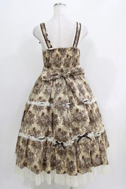 画像3: metamorphose / 【プラスサイズ】ゴブランブーケ シャーリングティアードミディアムジャンパースカート プラスサイズ ブルー系 H-26-04-02-003-ME-OP-NS-ZH