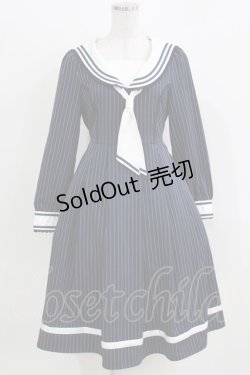 画像1: axes femme kawaii / ストライプセーラーワンピース M ネイビー H-26-04-02-027-AX-OP-NS-ZH