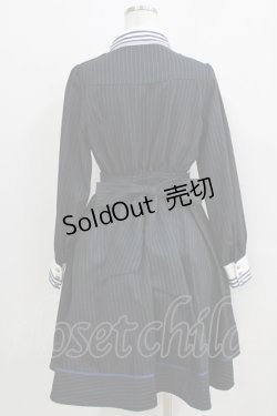 画像3: Amavel / ピンストライプシャツカラーワンピース Free ネイビー H-26-04-02-029-CA-OP-NS-ZH