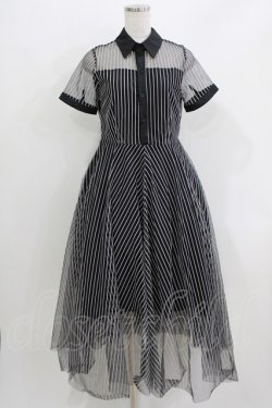 画像1: Favorite / ストライプワンピース M~L ブラック H-26-04-02-031-LO-OP-NS-ZH