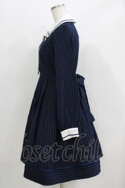 画像2: Amavel / モノグラムネクタイシャツワンピース Free ネイビー H-26-04-02-032-CA-OP-NS-ZH