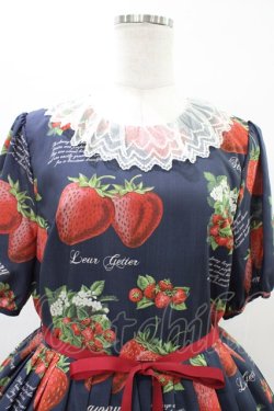 画像4: Leur Getter / Strawberry Garden袖付きワンピース L(トールサイズ) ネイビー H-26-04-02-1021-LU-OP-KB-ZH