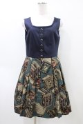 Jane Marple / フェアリーテイルBOOKビスチェドレス  ブルーグレイ×ネイビー H-26-04-02-1024-JM-OP-KB-ZH