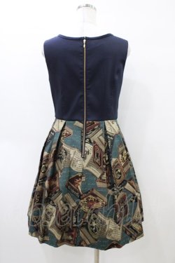 画像2: Jane Marple / フェアリーテイルBOOKビスチェドレス  ブルーグレイ×ネイビー H-26-04-02-1024-JM-OP-KB-ZH