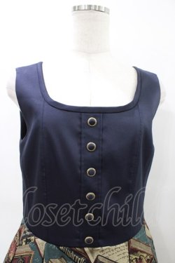 画像4: Jane Marple / フェアリーテイルBOOKビスチェドレス  ブルーグレイ×ネイビー H-26-04-02-1024-JM-OP-KB-ZH