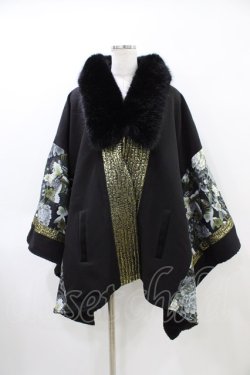 画像1: Qutie Frash / ポンチョコート  ブラック H-26-04-02-1004-QU-CO-KB-ZH