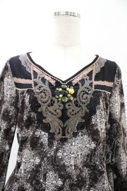 画像3: Rozen Kavalier / ビジュー付プリントワンピース  ブラック H-26-04-02-1030-OO-OP-KB-ZH