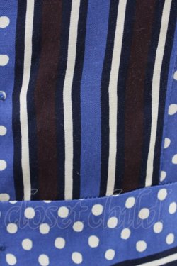 画像3: Jane Marple / ドットストライプのスクエアドレス  ブルー×ブラウン H-26-04-02-1031-JM-OP-KB-ZH