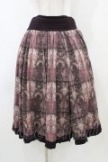 OZZ ANGELO / 総柄裾レーススカート  ブラウン H-26-04-02-1035-OO-SK-KB-ZH