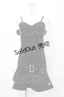 画像1: REFLEM / ベルト使いプリーツデニムキャミワンピース FREE 黒 H-26-04-02-1036-PU-OP-AK-ZH