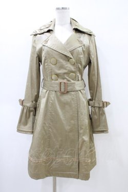 画像1: Ozz oneste / ギャザーカラーベルテッドコート  ゴールドベージュ H-26-04-02-1044-OO-CO-KB-ZH