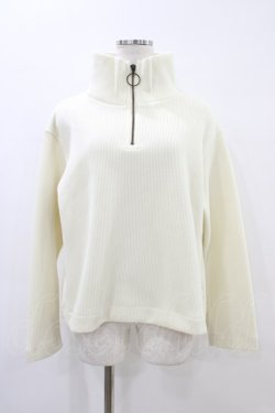 画像1: RNA AUDITION / ZIPハイネックトップス  アイボリー H-26-04-02-1060-0-TO-KB-ZH