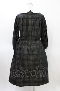 画像2: Jane Marple / Memory shadow check shirring dress  ブラック H-26-04-02-1008-JM-OP-KB-ZH