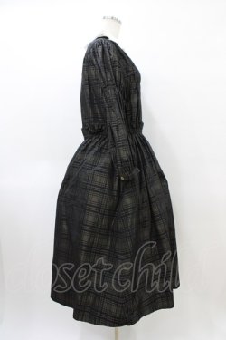 画像3: Jane Marple / Memory shadow check shirring dress  ブラック H-26-04-02-1008-JM-OP-KB-ZH
