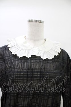 画像4: Jane Marple / Memory shadow check shirring dress  ブラック H-26-04-02-1008-JM-OP-KB-ZH