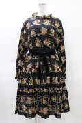 Jane Marple / Jubilee flowersミニドレス  ブラック H-26-04-02-1009-JM-OP-KB-ZH