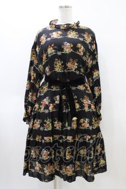 画像1: Jane Marple / Jubilee flowersミニドレス  ブラック H-26-04-02-1009-JM-OP-KB-ZH