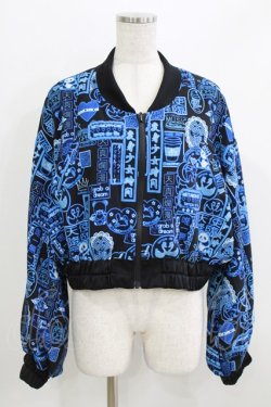 画像1: metamorphose / 電脳Neon少女 リバーシブルブルゾン Free サックス系 H-26-04-02-048-ME-JA-NS-ZH