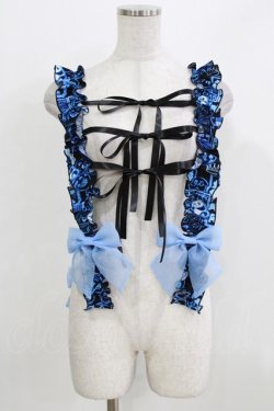 画像1: metamorphose / 電脳Neon少女 フリルハーネス Free サックス系 H-26-04-02-049-ME-TO-NS-ZH