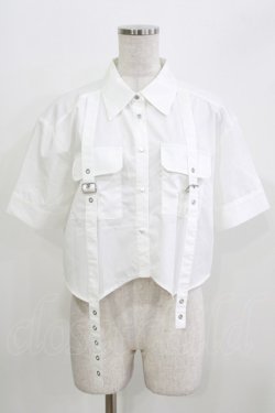 画像1: axes femme / ハトメ使タブショートシャツ Free オフ H-26-04-02-054-AX-BL-NS-ZH