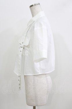 画像2: axes femme / ハトメ使タブショートシャツ Free オフ H-26-04-02-054-AX-BL-NS-ZH