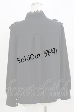 画像3: axes femme / リボンタイ付レースフリルブラウス M ブラック H-26-04-02-055-AX-BL-NS-ZH