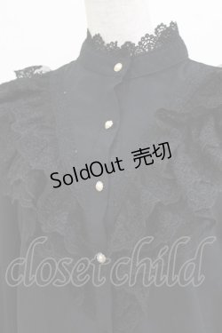 画像4: axes femme / リボンタイ付レースフリルブラウス M ブラック H-26-04-02-055-AX-BL-NS-ZH