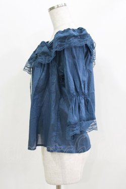 画像2: an another angelus / レース使いオフショルケーププルオーバーブラウス Free BLUE H-26-04-02-056-CA-BL-NS-ZH