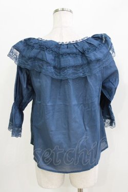 画像3: an another angelus / レース使いオフショルケーププルオーバーブラウス Free BLUE H-26-04-02-056-CA-BL-NS-ZH