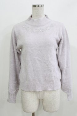 画像1: axes femme / ステラート刺繍フェザーニット M ラベンダー H-26-04-02-057-AX-TO-NS-ZH