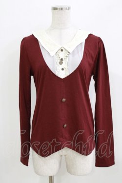 画像1: axes femme / ヨーク切り替えプルオーバー M ワイン H-26-04-02-059-AX-TO-NS-ZH