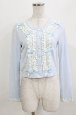 画像1: LIZ LISA / ストライプリボンカーディガン Free サックス H-26-04-02-060-LO-TO-NS-ZH