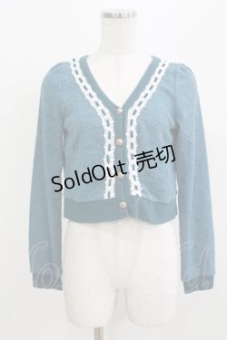 画像1: LIZ LISA / はしごレースカーディガン Free ブルーグリーン H-26-04-02-061-LO-TO-NS-ZH