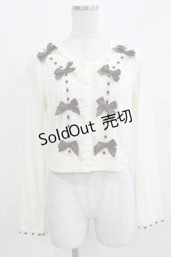 画像1: LIZ LISA / リボンカーディガン Free オフ/ブラウン H-26-04-02-063-LO-TO-NS-ZH