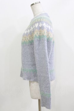 画像2: axes femme POETIQUE / トランプ求心柄ニットプルオーバー M ブルー H-26-04-02-064-AX-TO-NS-ZH