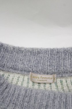 画像5: axes femme POETIQUE / トランプ求心柄ニットプルオーバー M ブルー H-26-04-02-064-AX-TO-NS-ZH
