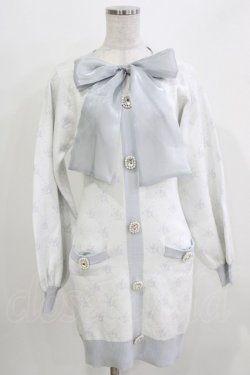 画像1: Ank Rouge / モノグラムニットカーデライクワンピース M オフ/サックス H-26-04-02-066-CA-OP-NS-ZH