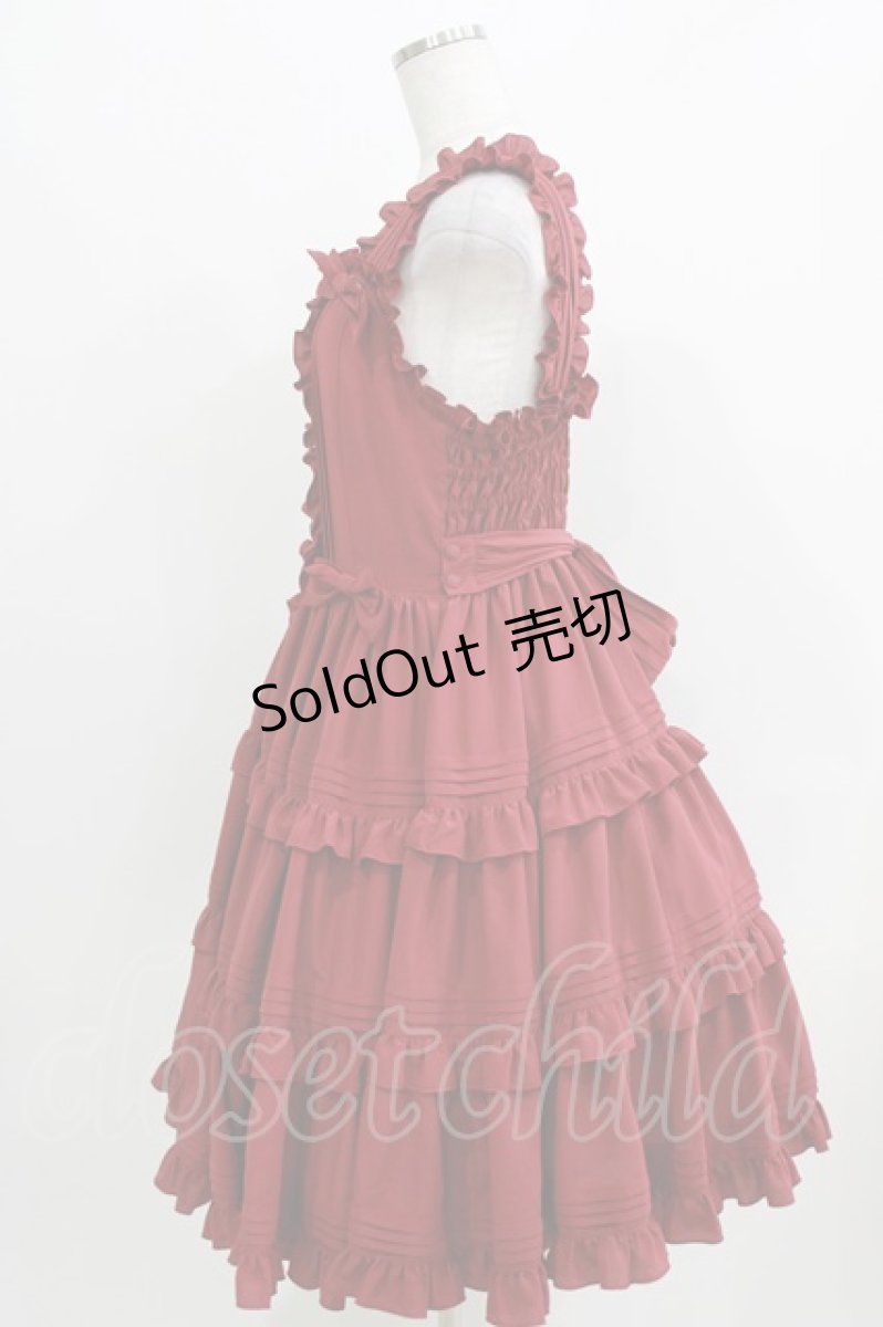 画像2: metamorphose / ピンタックティアードジャンパースカート サイズ1 えんじ H-26-04-02-008-ME-OP-NS-ZH (2)