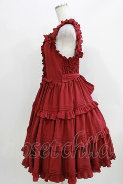 画像2: metamorphose / ピンタックティアードジャンパースカート サイズ1 えんじ H-26-04-02-008-ME-OP-NS-ZH