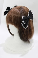 画像1: metamorphose / チャーム付リボンクリップ（2個1SET）  ブラック H-26-04-02-075-ME-AC-NS-ZH (1)