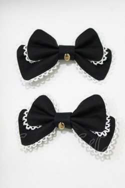 画像2: metamorphose / チャーム付リボンクリップ（2個1SET）  ブラック H-26-04-02-075-ME-AC-NS-ZH