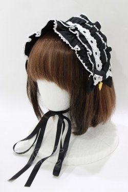 画像1: metamorphose / メアリーフリルヘッドドレス  ブラック H-26-04-02-076-ME-AC-NS-ZH