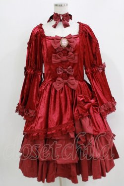 画像1: metamorphose / 【プラスサイズ】オリヴィアプリンセスベロアドレスセット プラスサイズ ボルドー H-26-04-02-009-ME-OP-NS-ZH