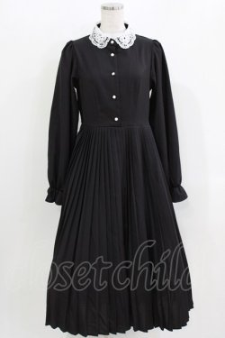 画像1: m petit by misako / AM*レースエリプリーツワンピース M ブラック H-26-04-02-019-LO-OP-NS-ZH